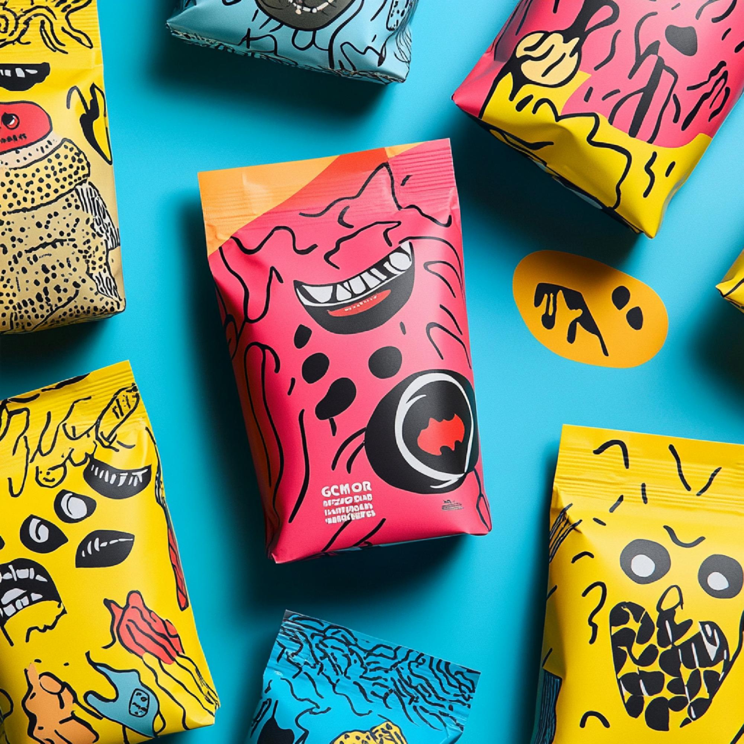 Colourful branded packaging