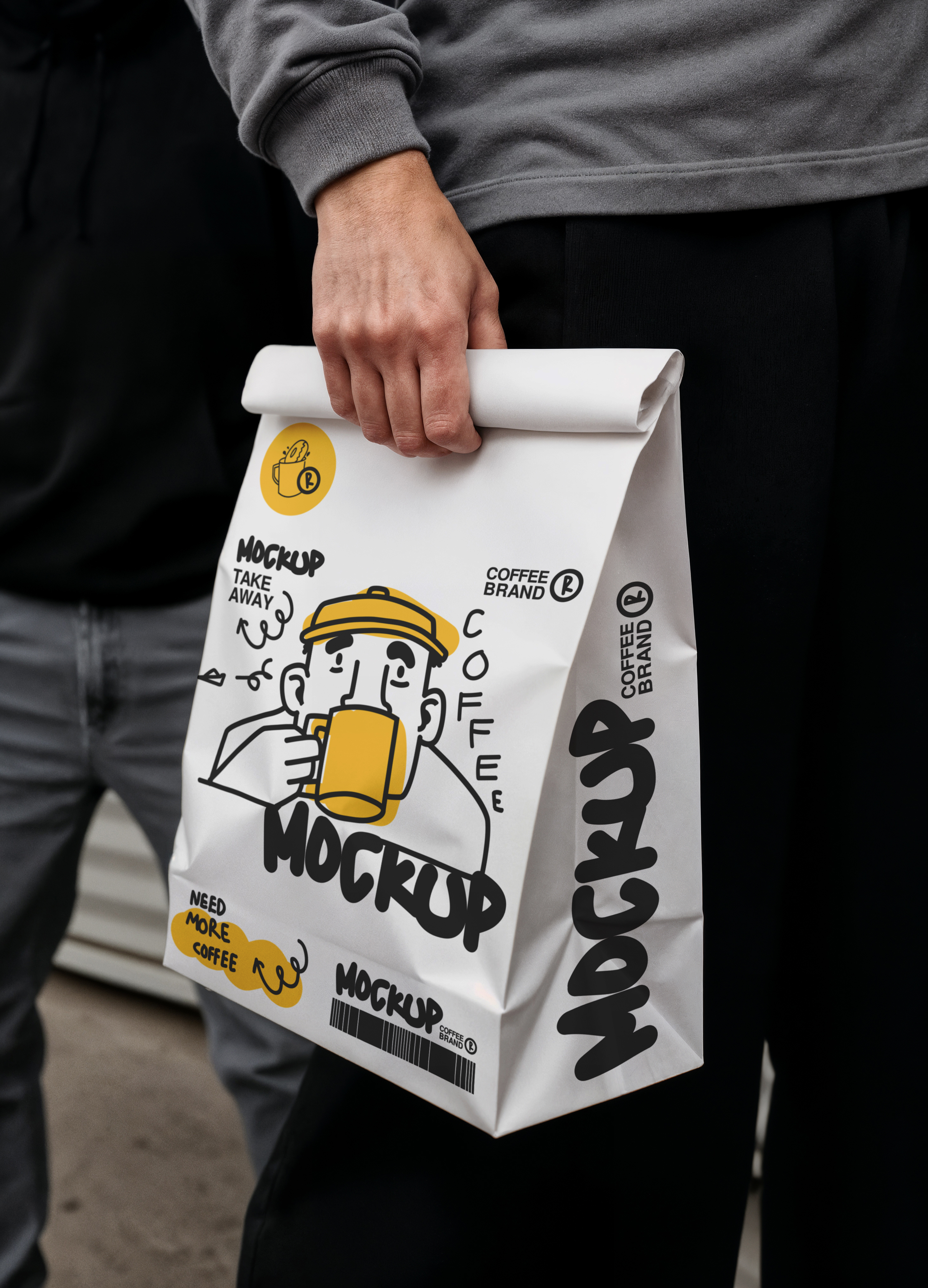 Customer holding branded bag